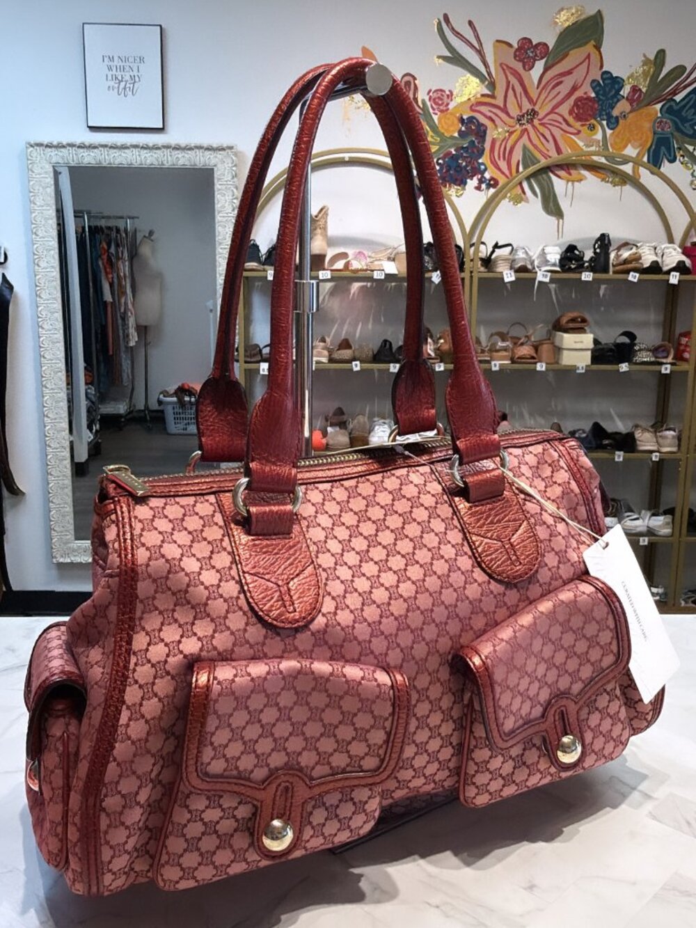 Celine Macadam Cargo Bowling Bag, 14.5" L x 6" W x 9" H